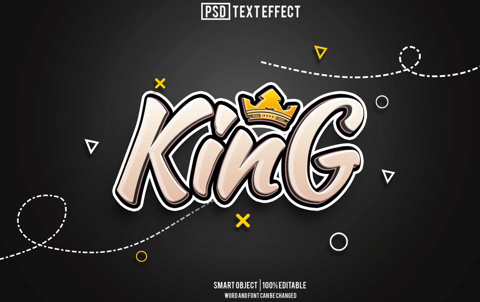 king text effect, font editable, typography, 3d text psd