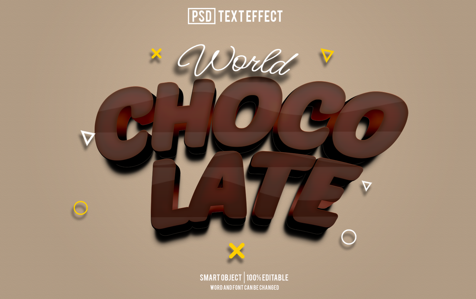 chocolate text effect, font editable, typography, 3d text psd