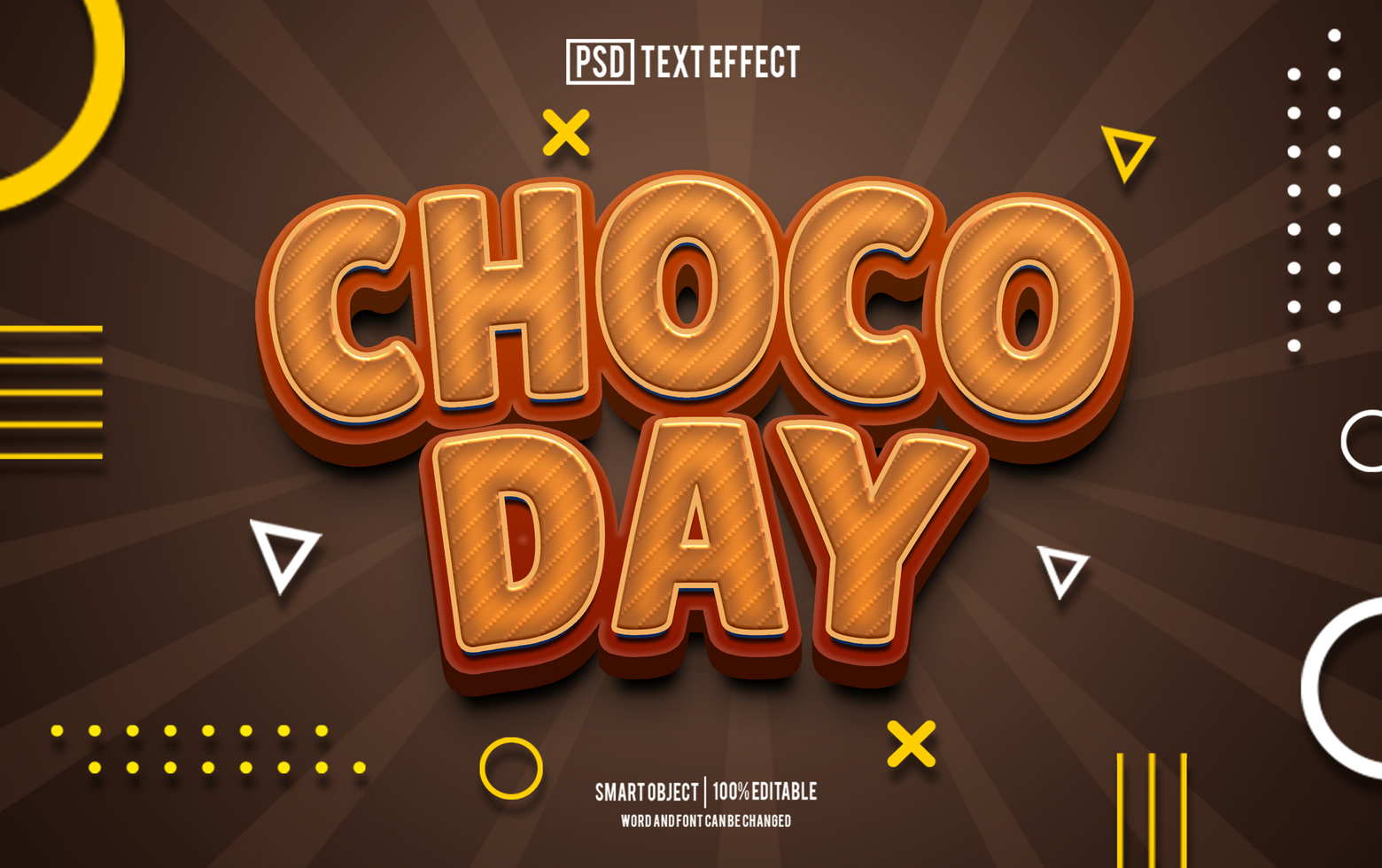 chocolate day text effect, font editable, typography, 3d text psd