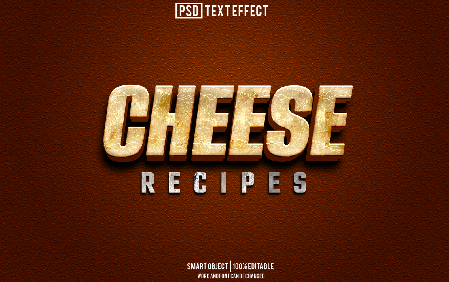 cheese text effect, font editable, typography, 3d text psd