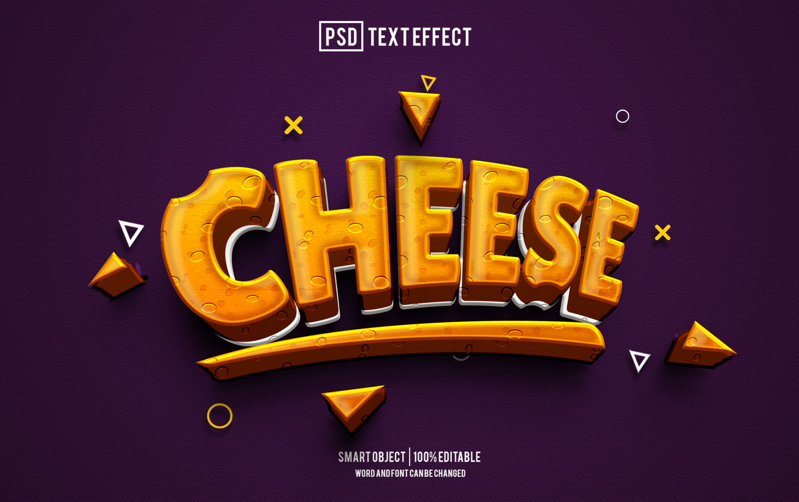 cheese text effect, font editable, typography, 3d text psd