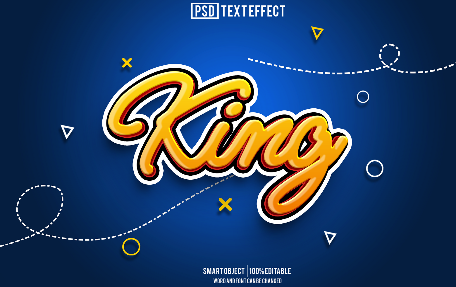 king text effect, font editable, typography, 3d text psd