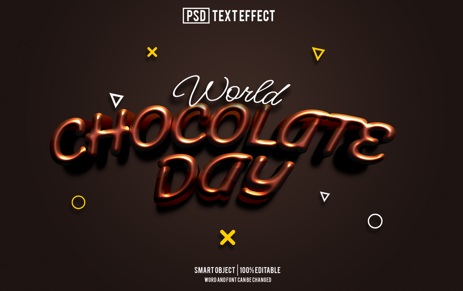 chocolate day text effect, font editable, typography, 3d text psd