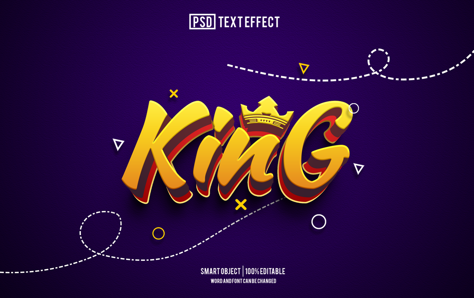 king text effect, font editable, typography, 3d text psd