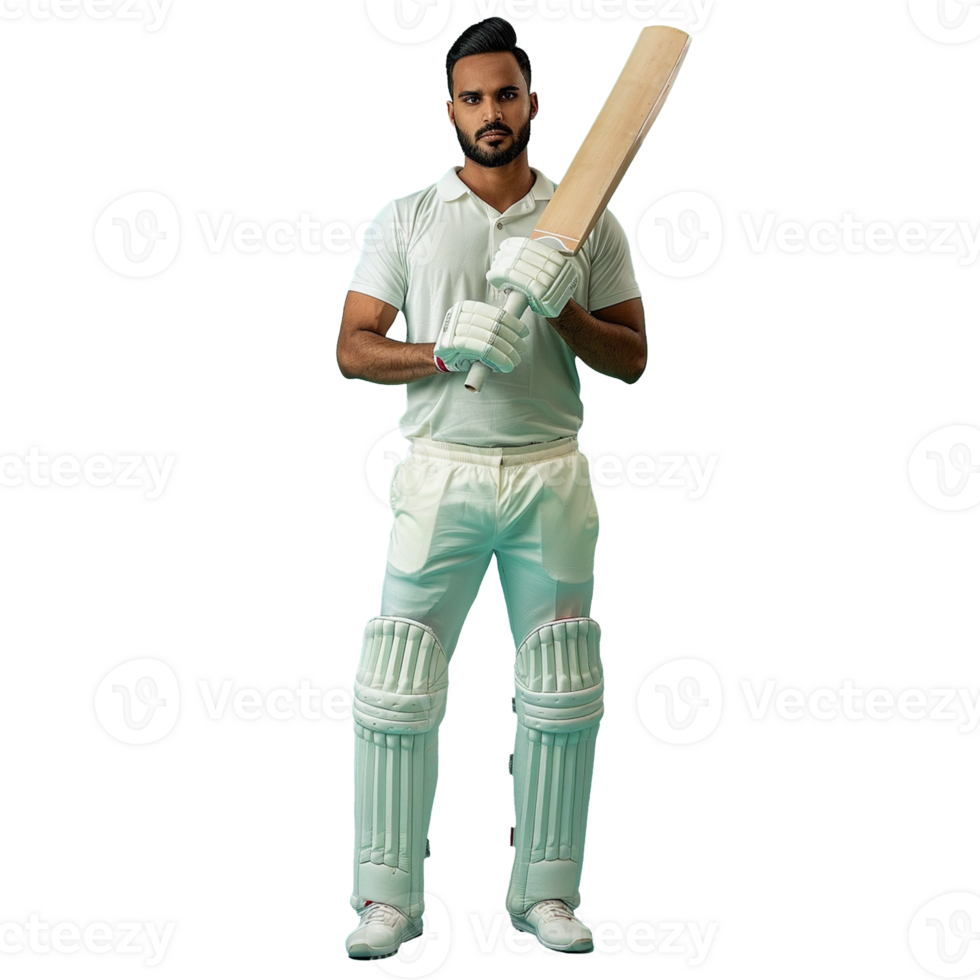 A Cricket Player with a Bat isolated on transparent background png