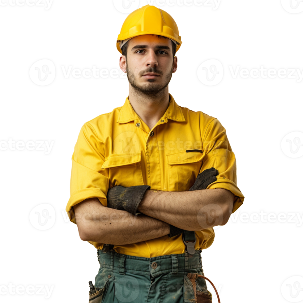 A Construction Worker Isolated on Transparent Background png
