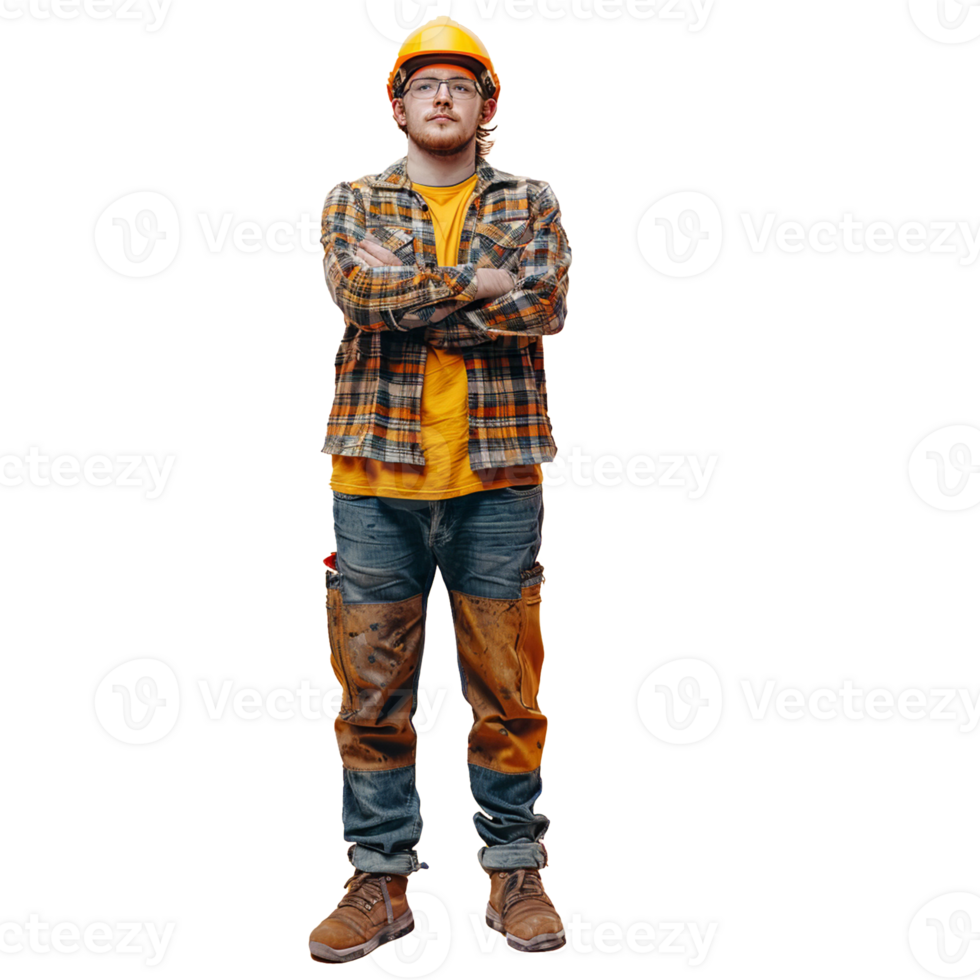 A Construction Worker Isolated on Transparent Background png