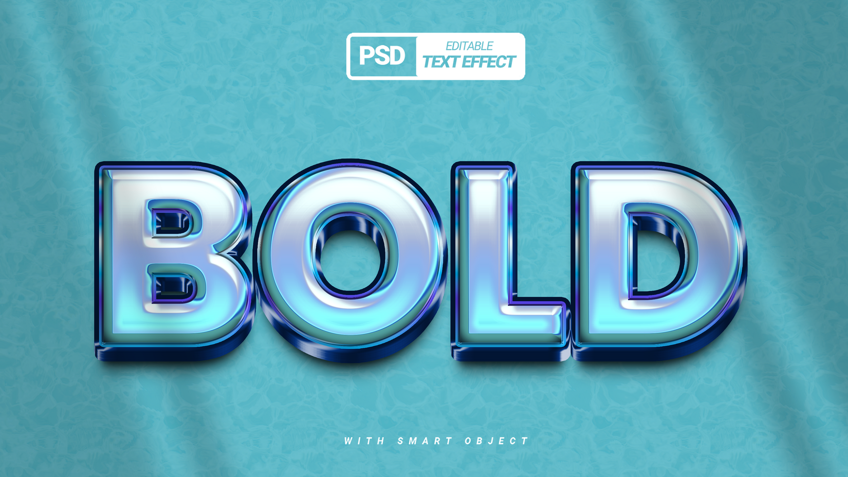 Bold blue 3d game text effect design psd