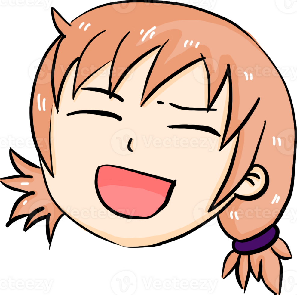 The young girl was laughing cheerfully. png