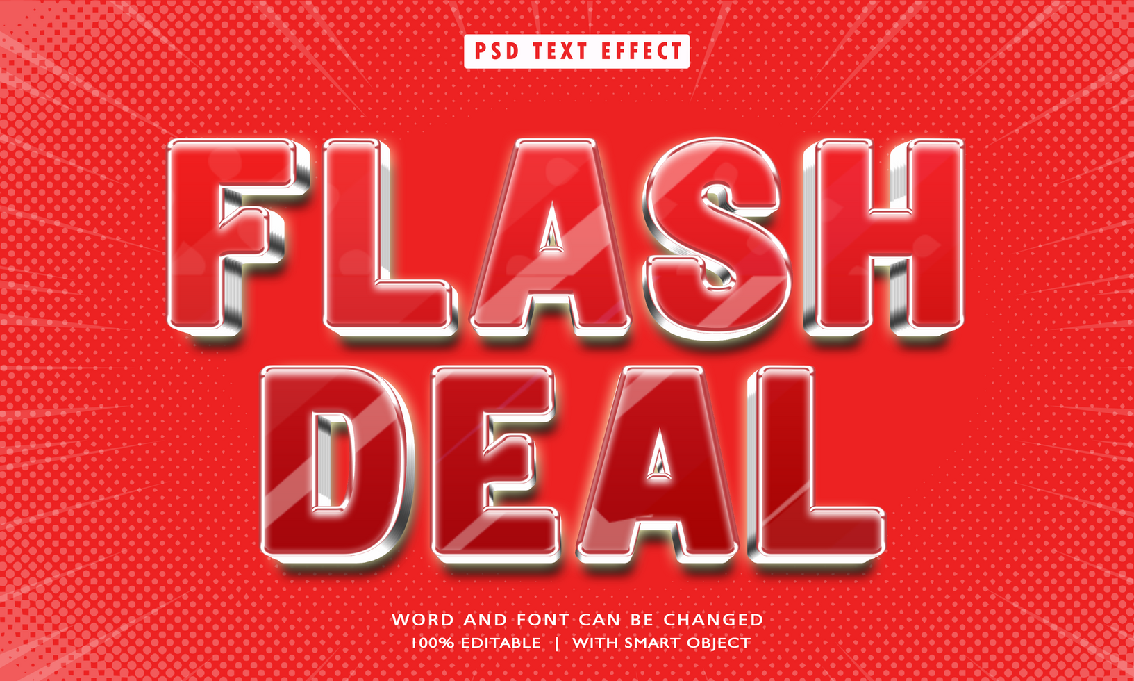 Flash Deal 3D Editable Text Effects psd