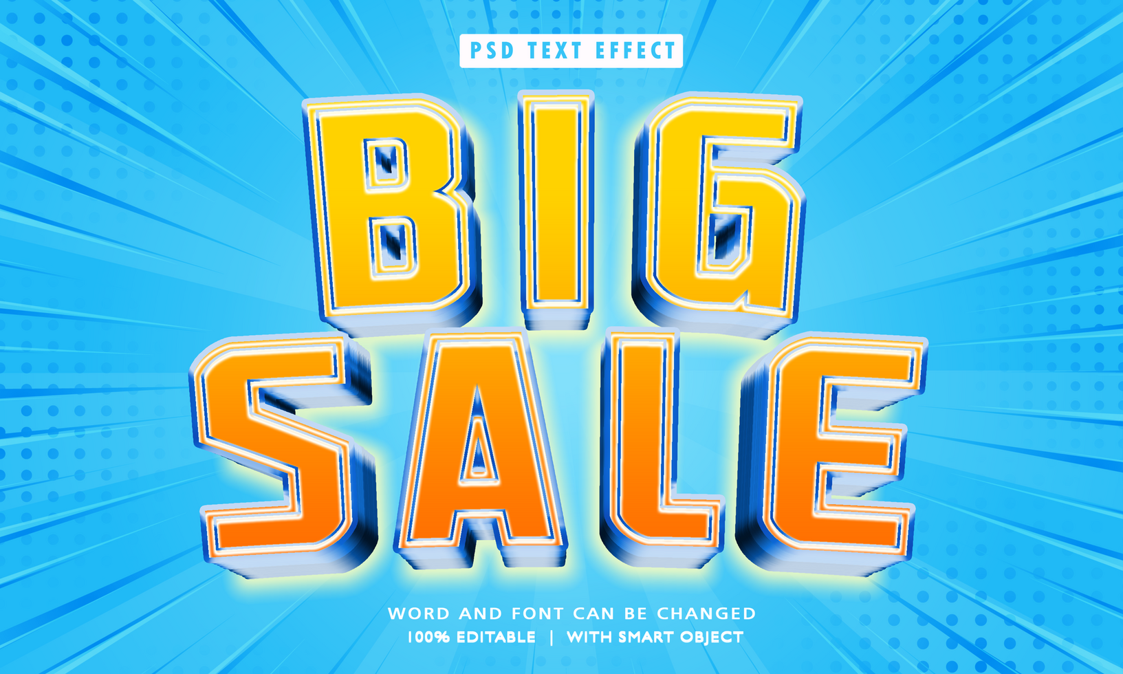 Big Sale 3D Editable Text Effects psd