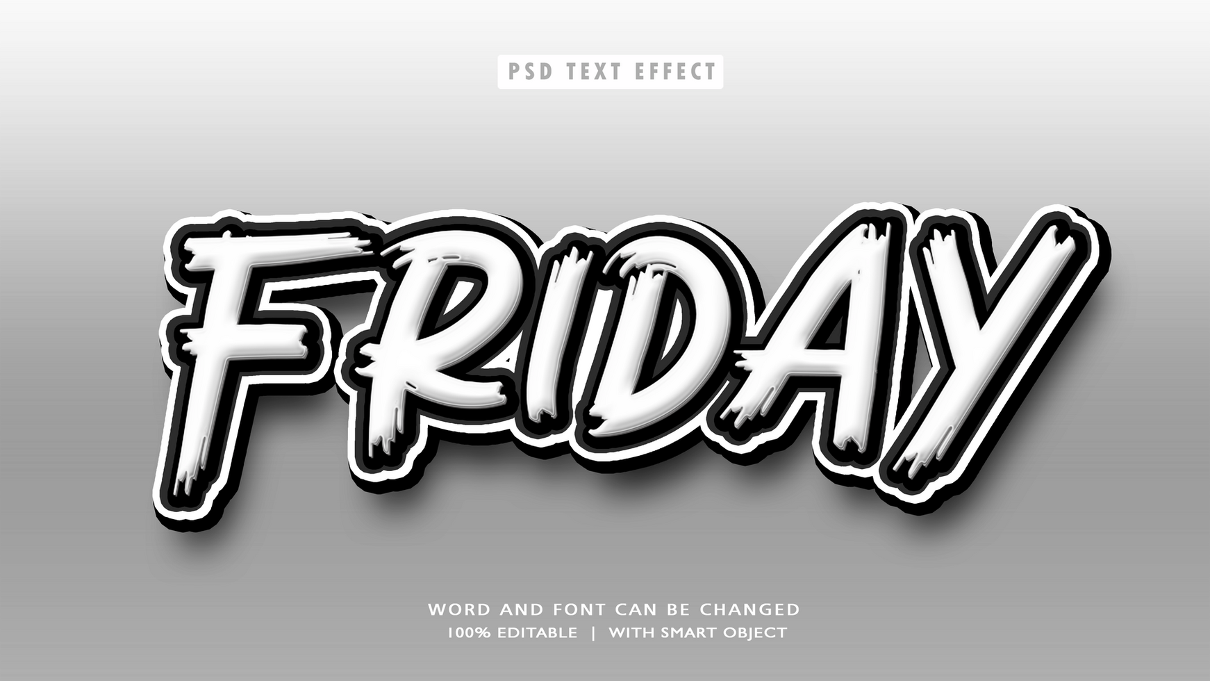 Friday 3D Editable Text Style Effects psd