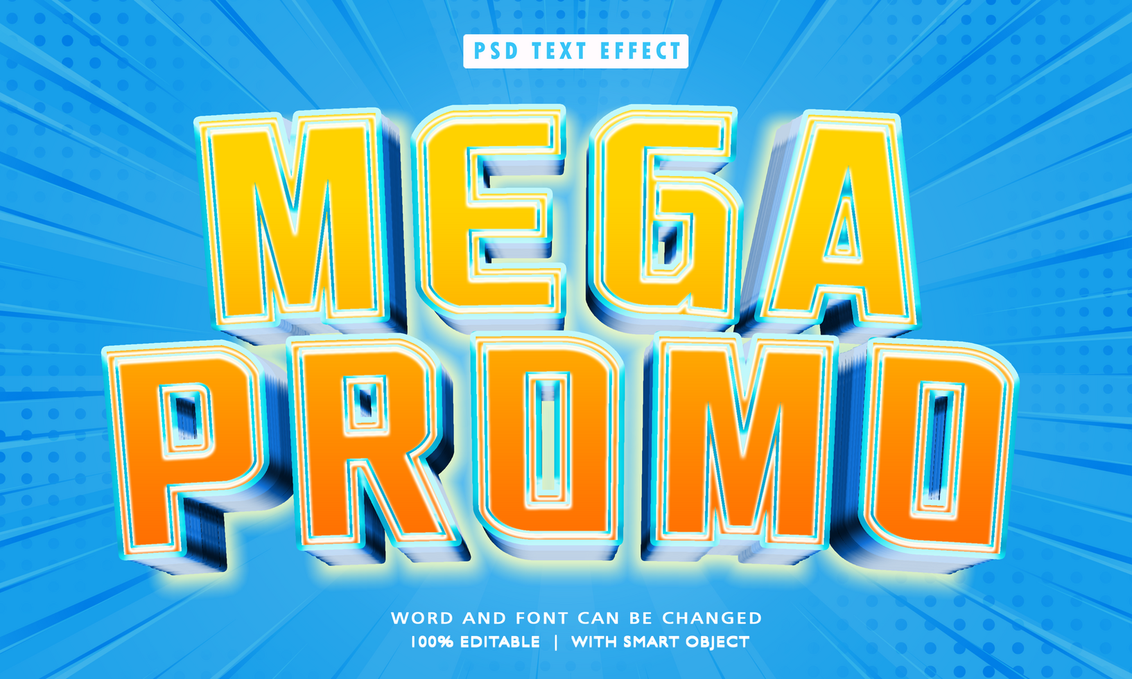 Mega Promo 3D Editable Text Style Effects psd
