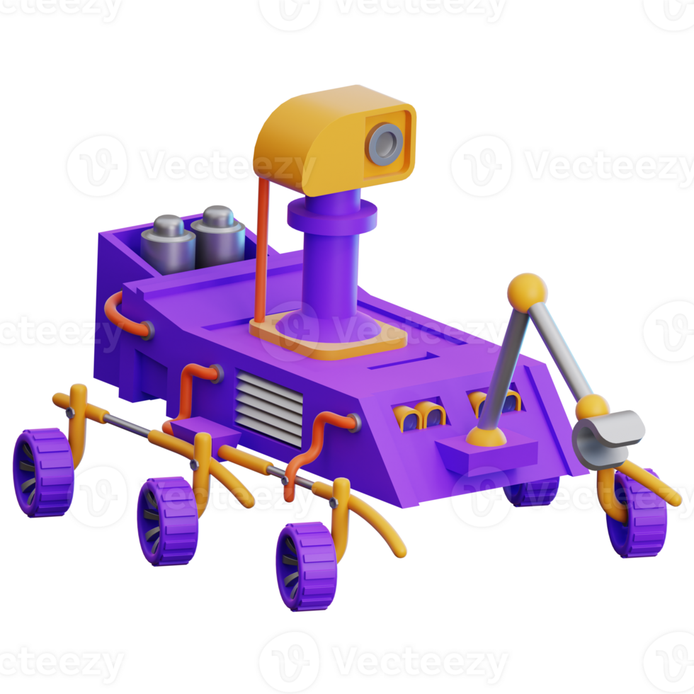 Mars Rover 3d render illustration for infographic png