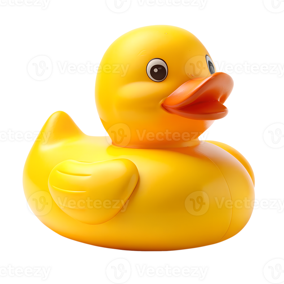 Yellow duck shaped rubber ring for floating in the water. isolated on transparent background. png