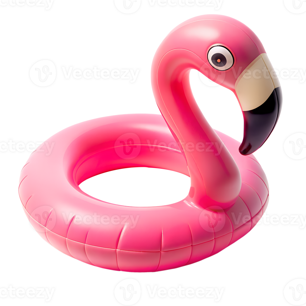 pink flamingo rubber ring isolated on transparent background. png