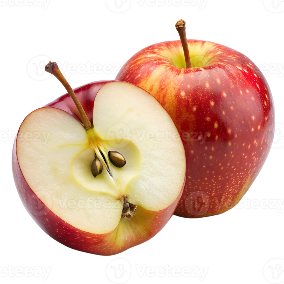 apple halves isolated on background png