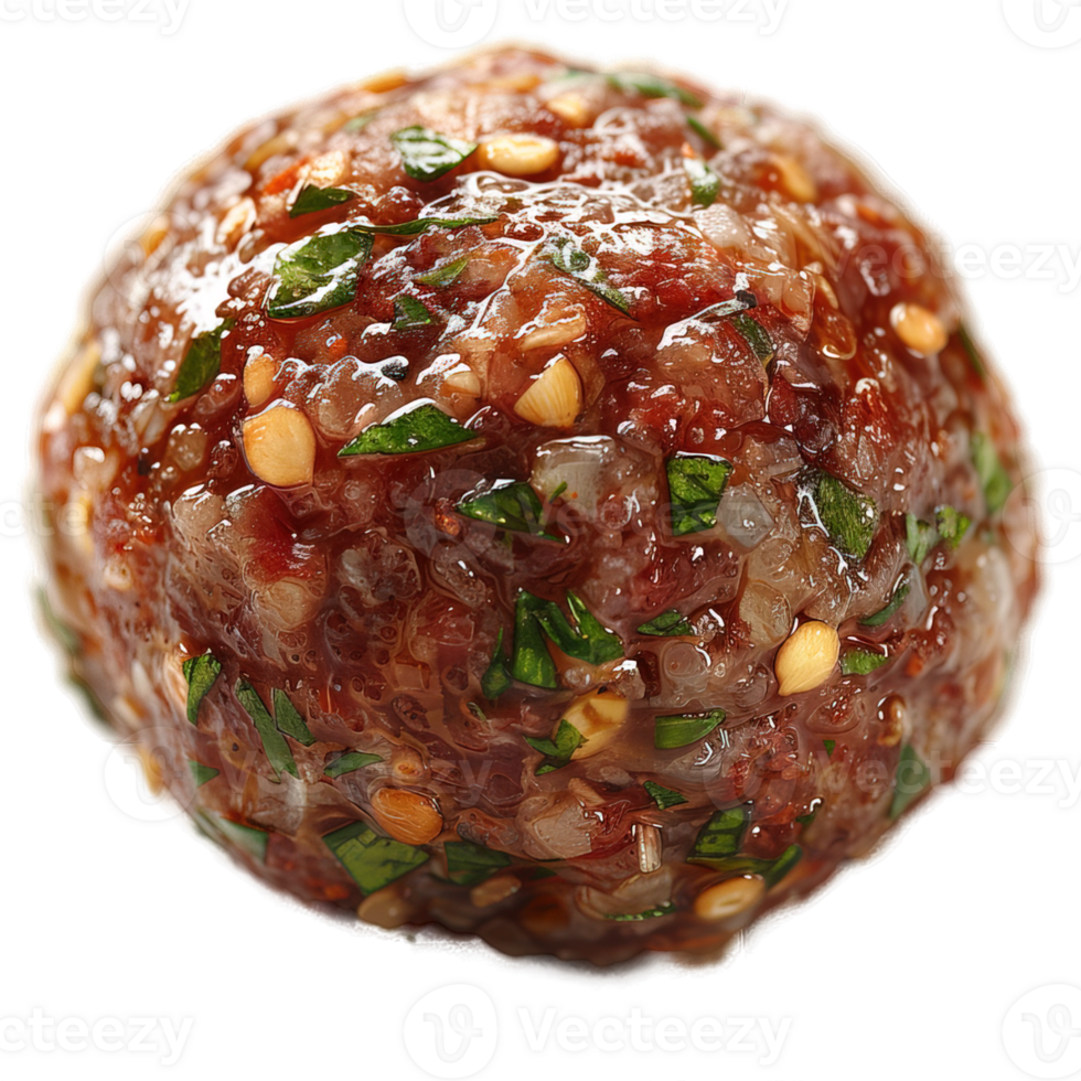 spicy meatballs isolated on transparent background ,round meatball , png