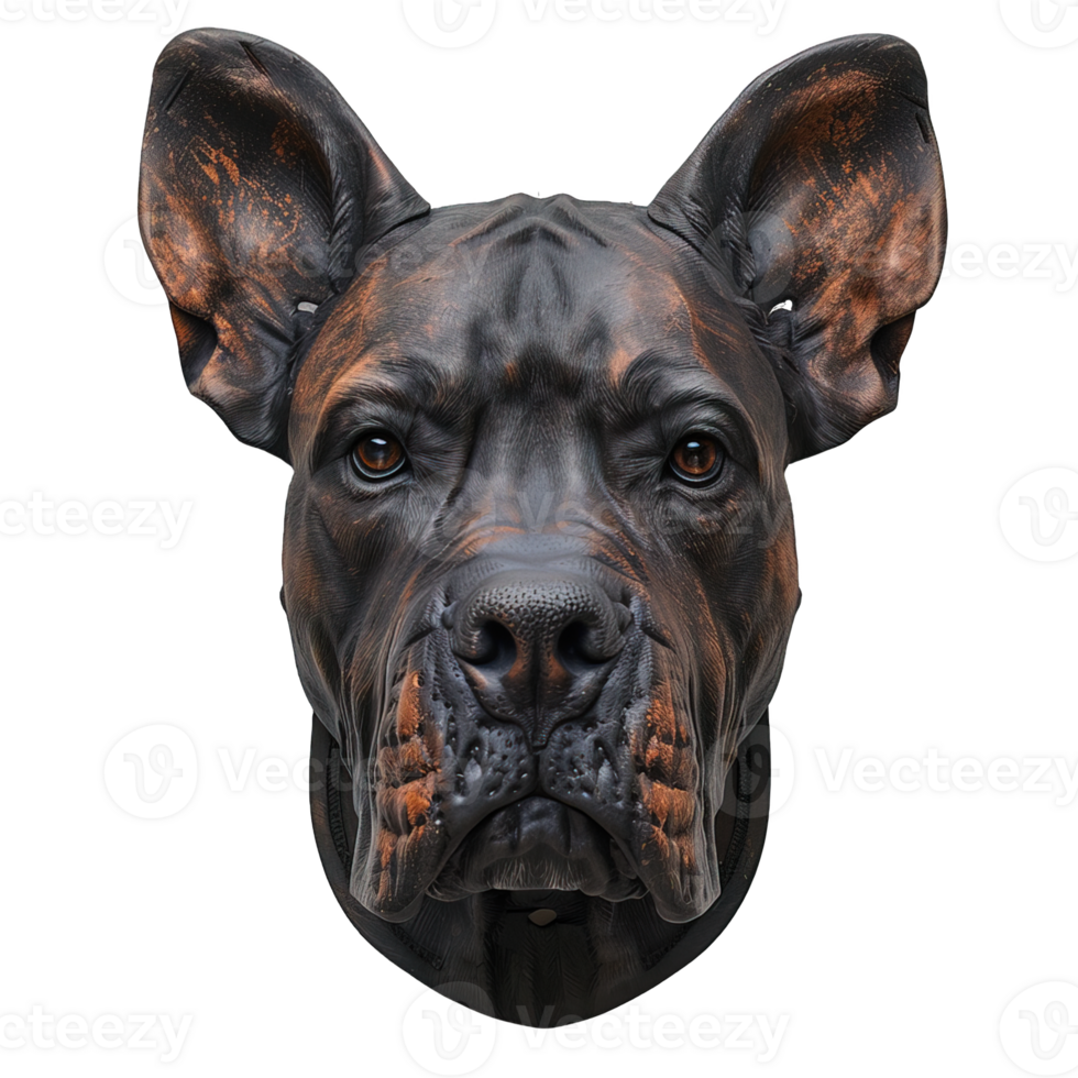 front view dog face isolated on transparent background , png