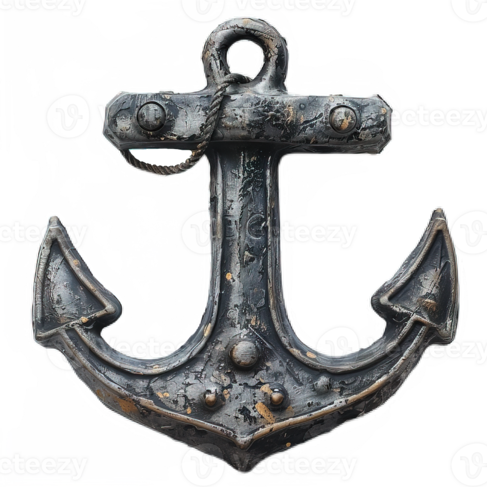 steel anchor isolated on transparent background , png