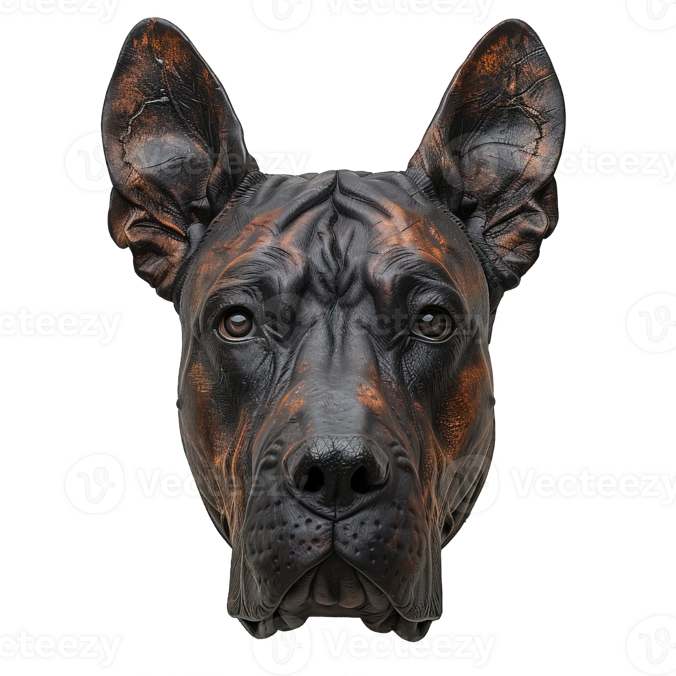 front view dog face isolated on transparent background , png