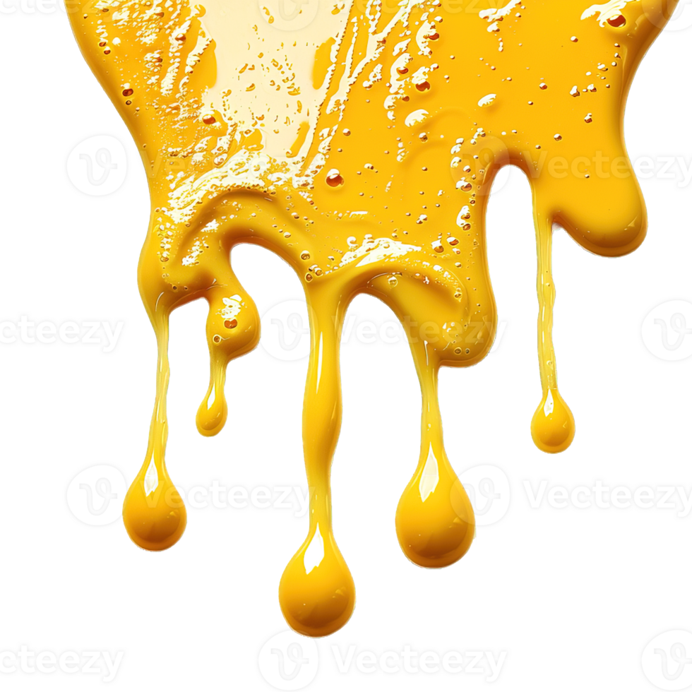 mustard dripping isolated on transparent background , png