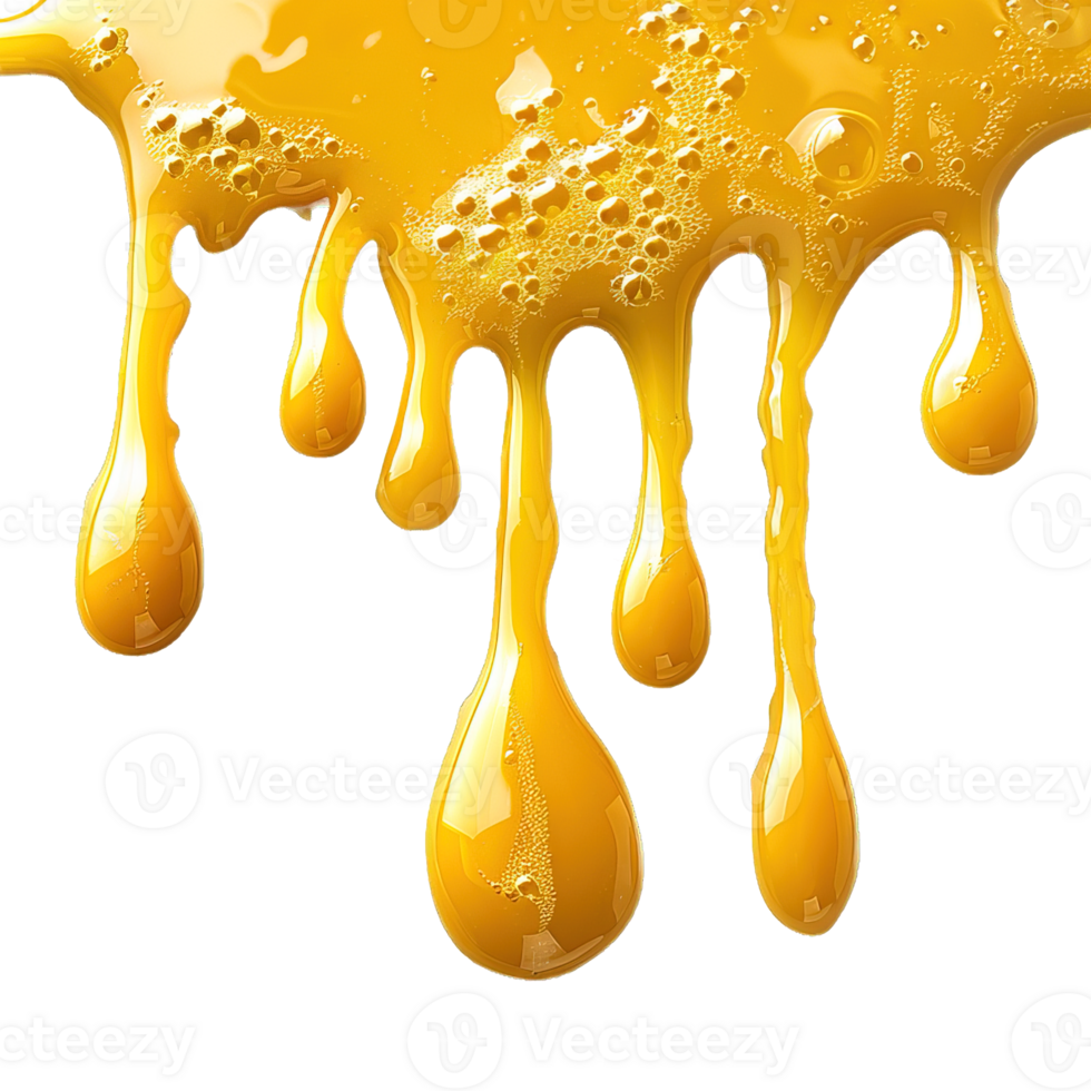 mustard dripping isolated on transparent background , png