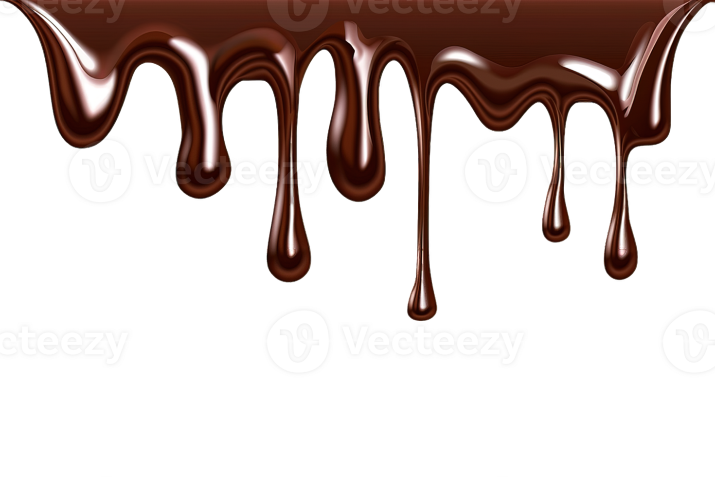 melted chocolate effect isolated on transparent background ,chocolate melts down , png