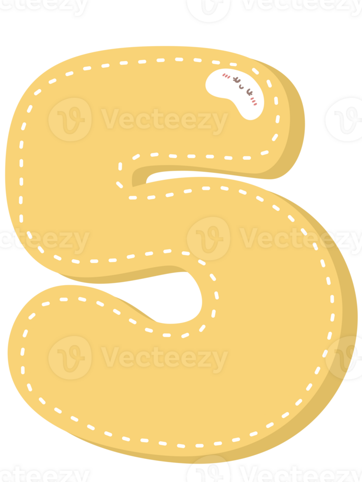 Cute number pastel color png
