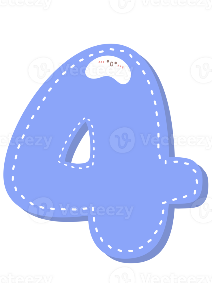 Cute number pastel color png