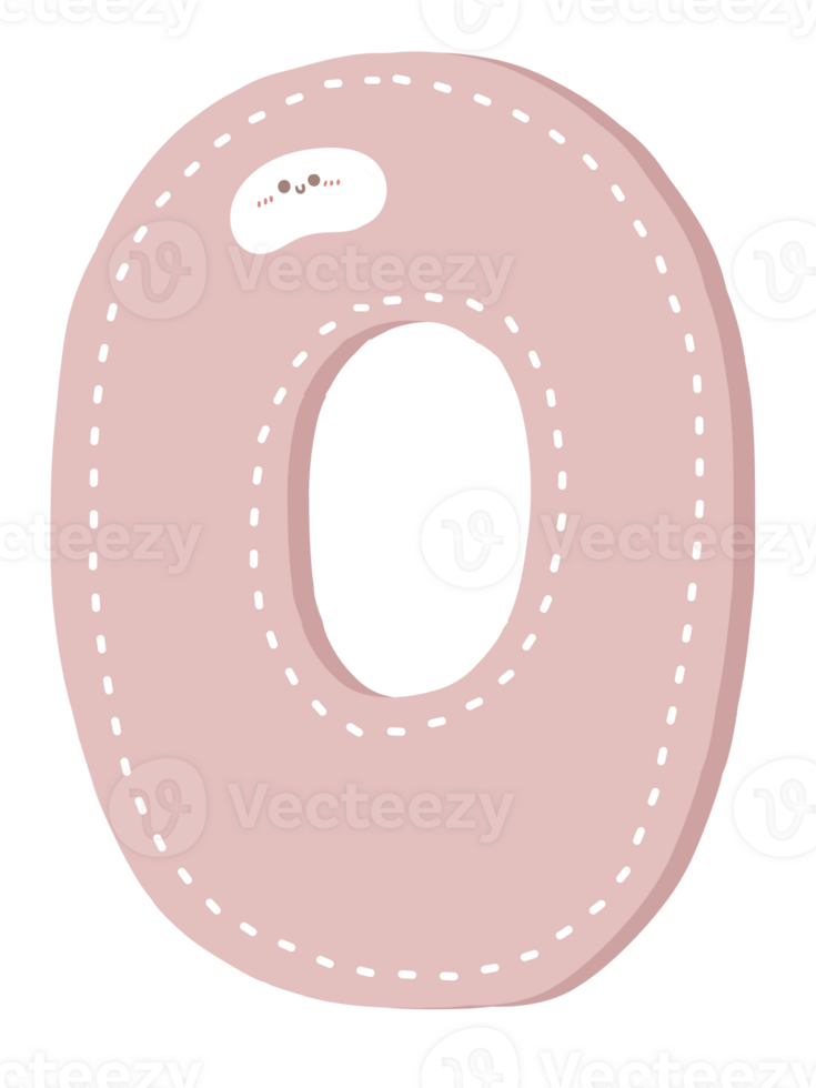 Cute number pastel color png
