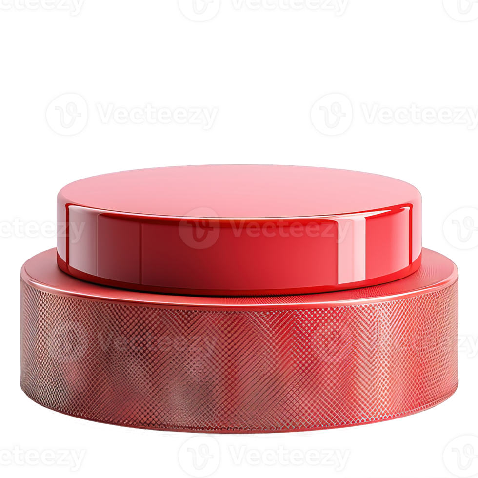 red podium display mockup isolated on transparent background , png