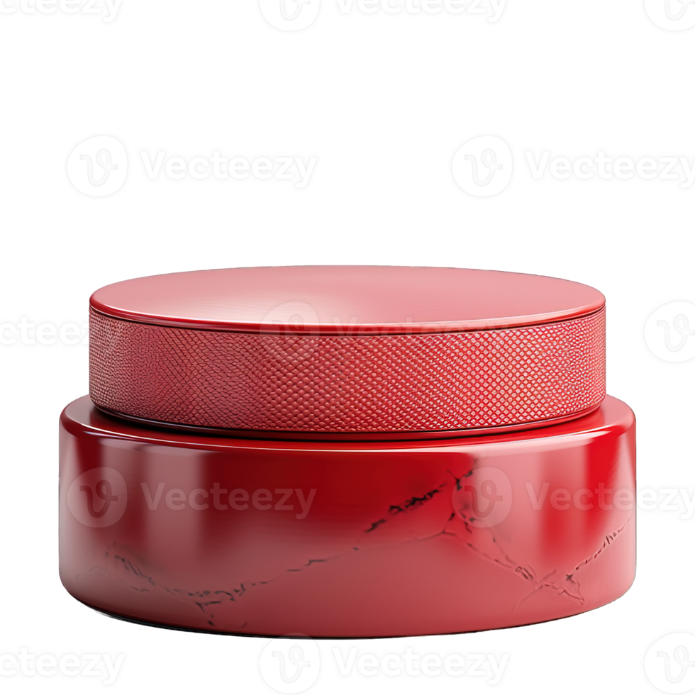 red podium display mockup isolated on transparent background , png