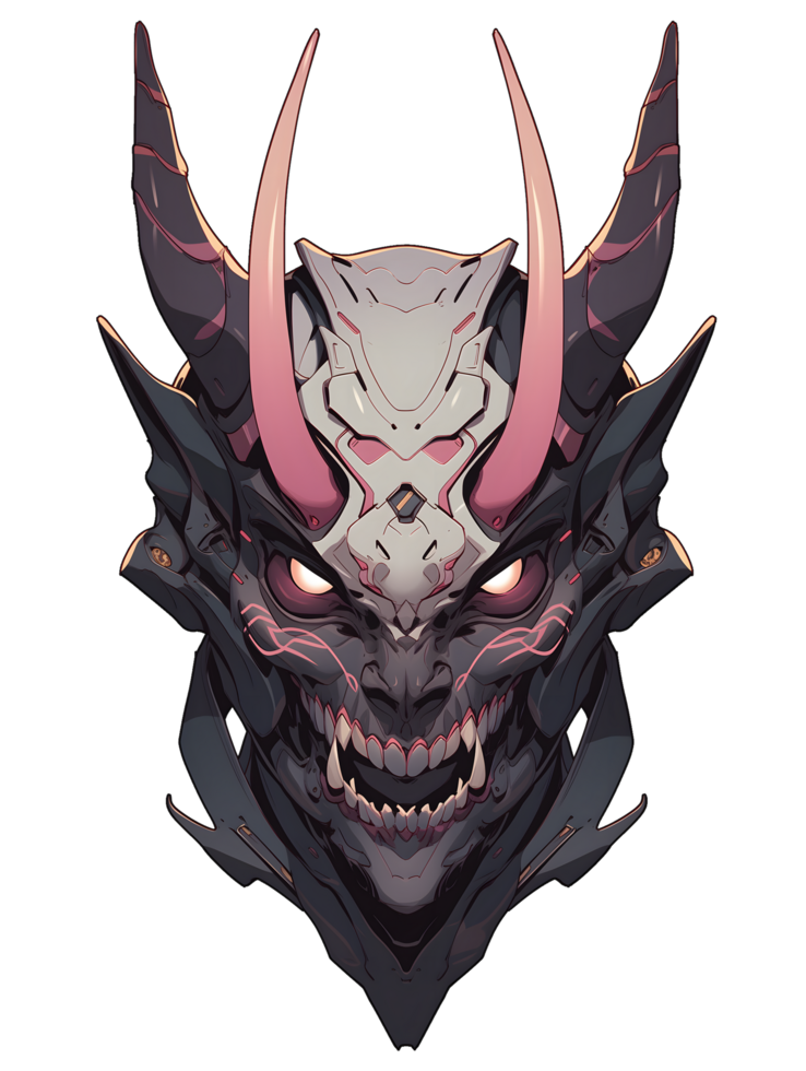Oni Mask With Long Fangs Horn illustration png