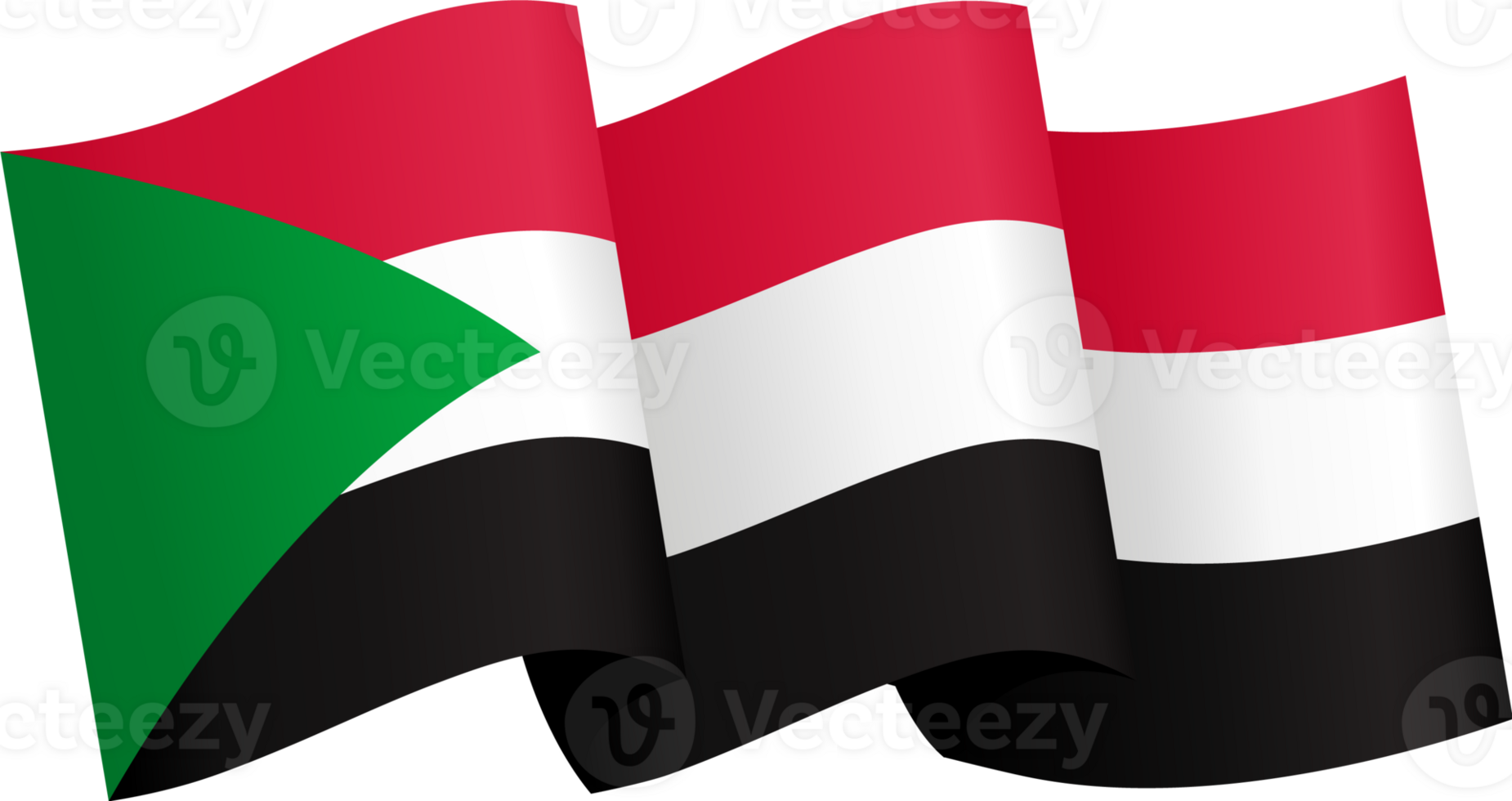 Sudan flag wave png