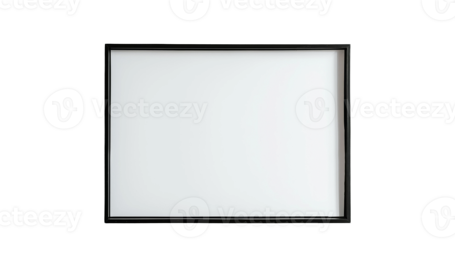 Photography of an Empty Frame Mock-Up with Crisp Black Borders on the transparent background, Format png