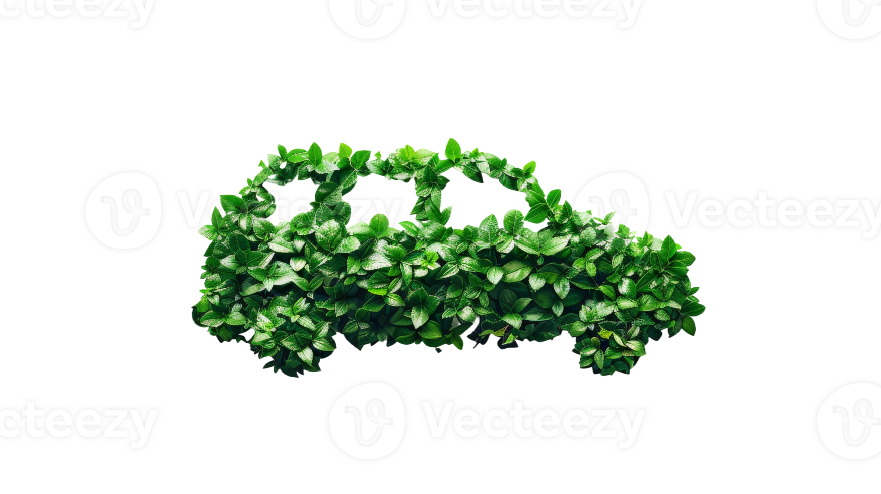 Eco Friendly Car Crafted from Leaves on the transparent background, Format png