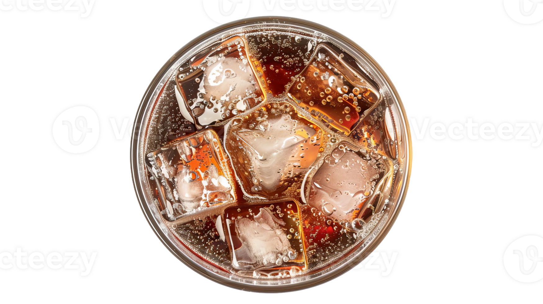 Refreshing Soda Drink from Above on the transparent background, Format png