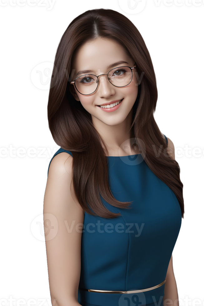Confident professional woman wearing glasses png