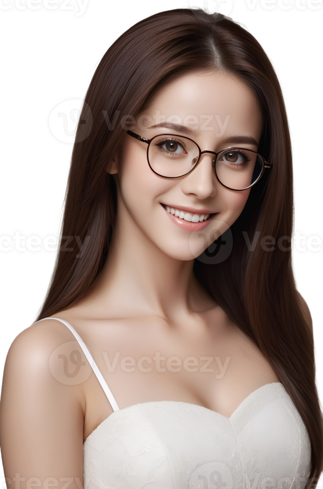 Confident professional woman wearing glasses png