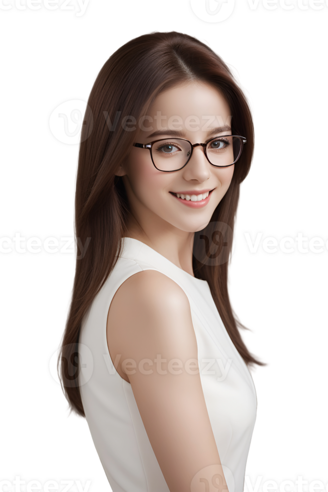 Confident professional woman wearing glasses png