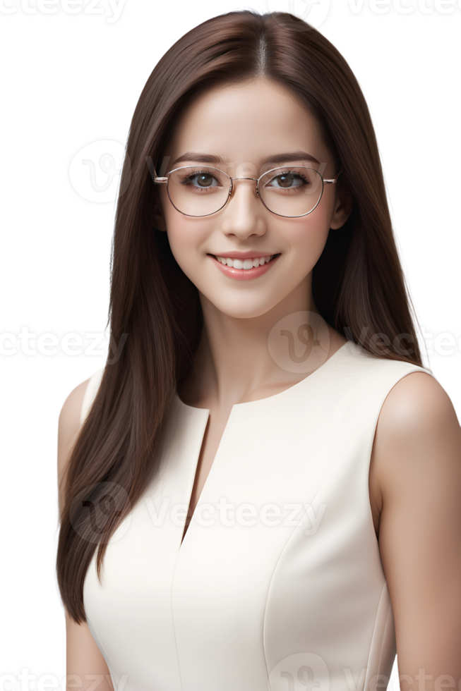 Confident professional woman wearing glasses png