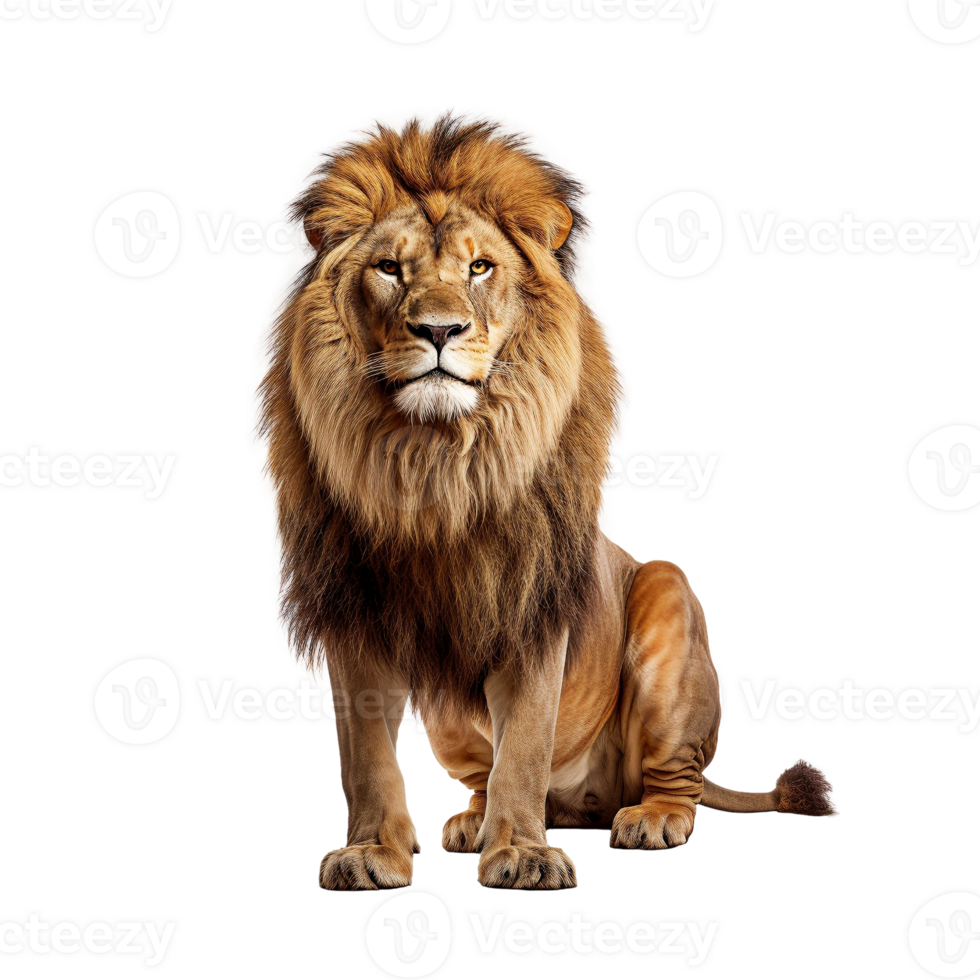 Dangerous lion male isolated on transparent background png