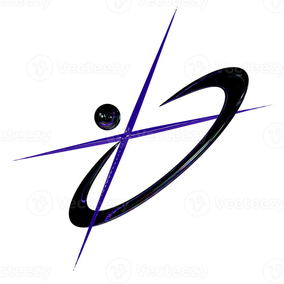 3d chrome purple saber y2k element png
