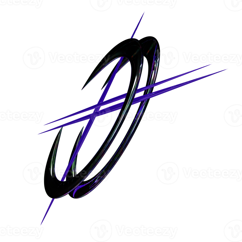 3d chrome purple saber y2k element png