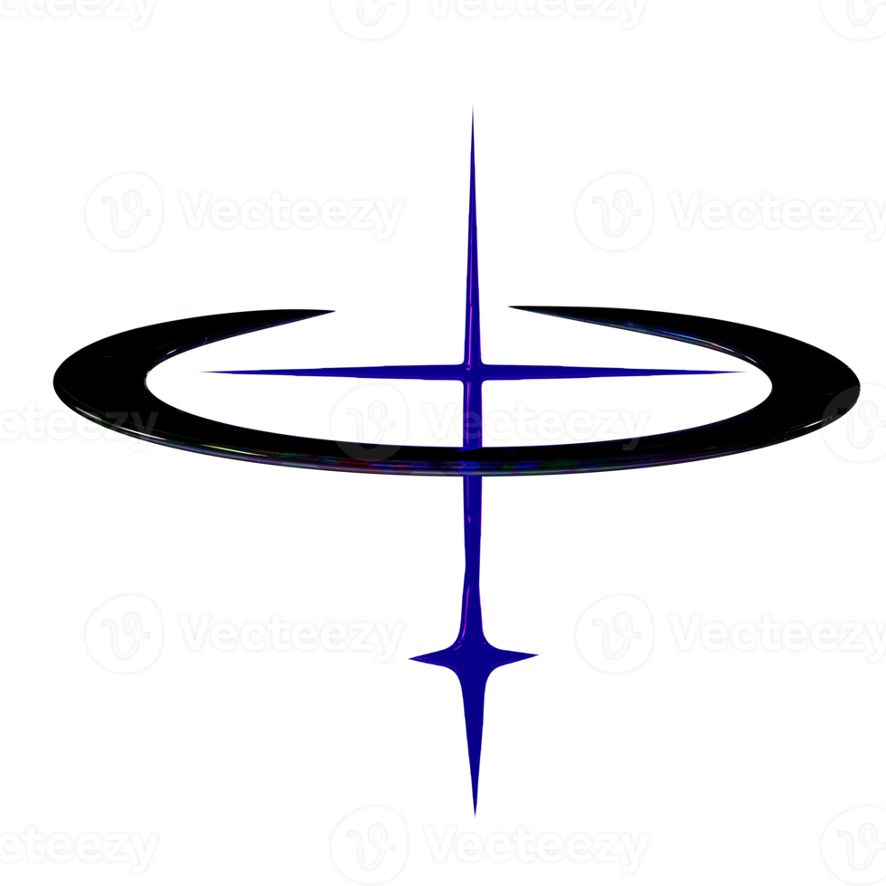3d y2k chrome ring element png