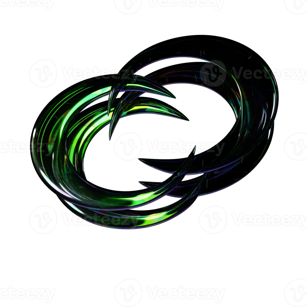 3d dark chrome y2k element png