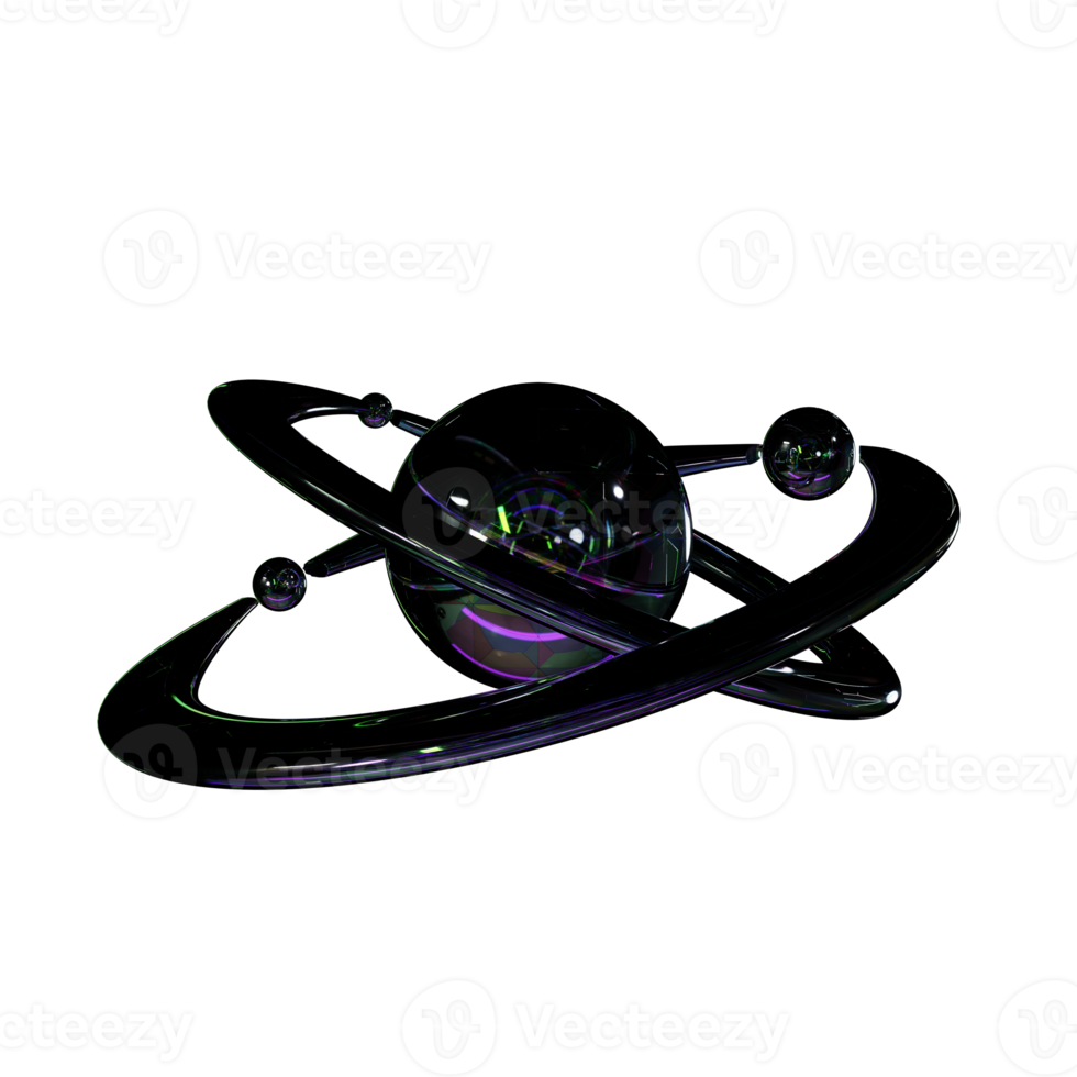3d dark chrome y2k element png