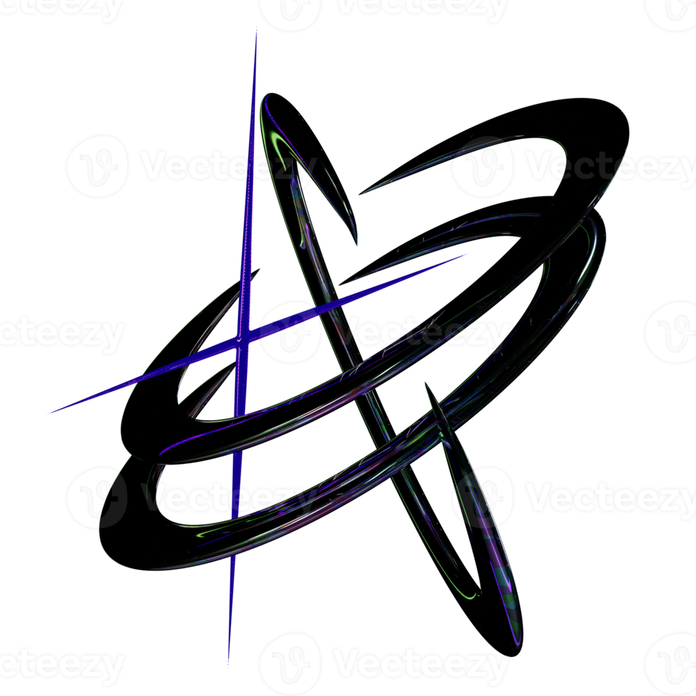 3d y2k chrome ring element png