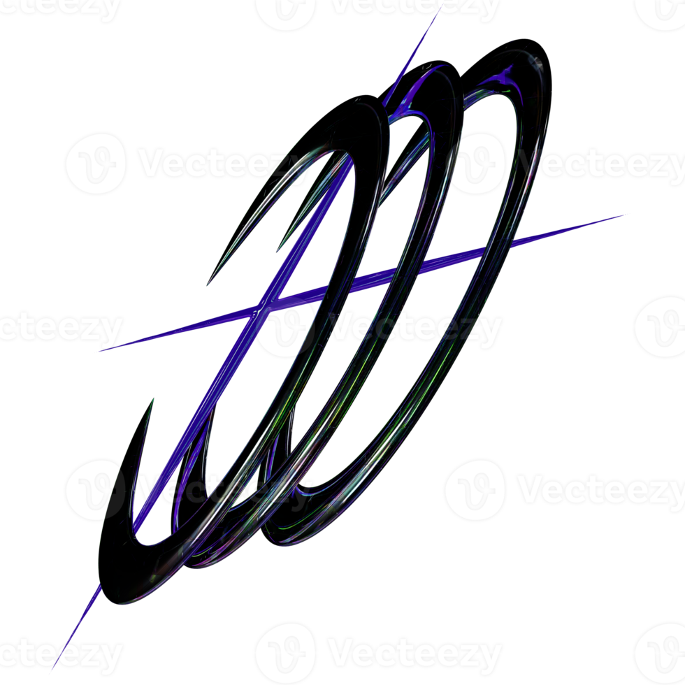 3d chrome purple saber y2k element png